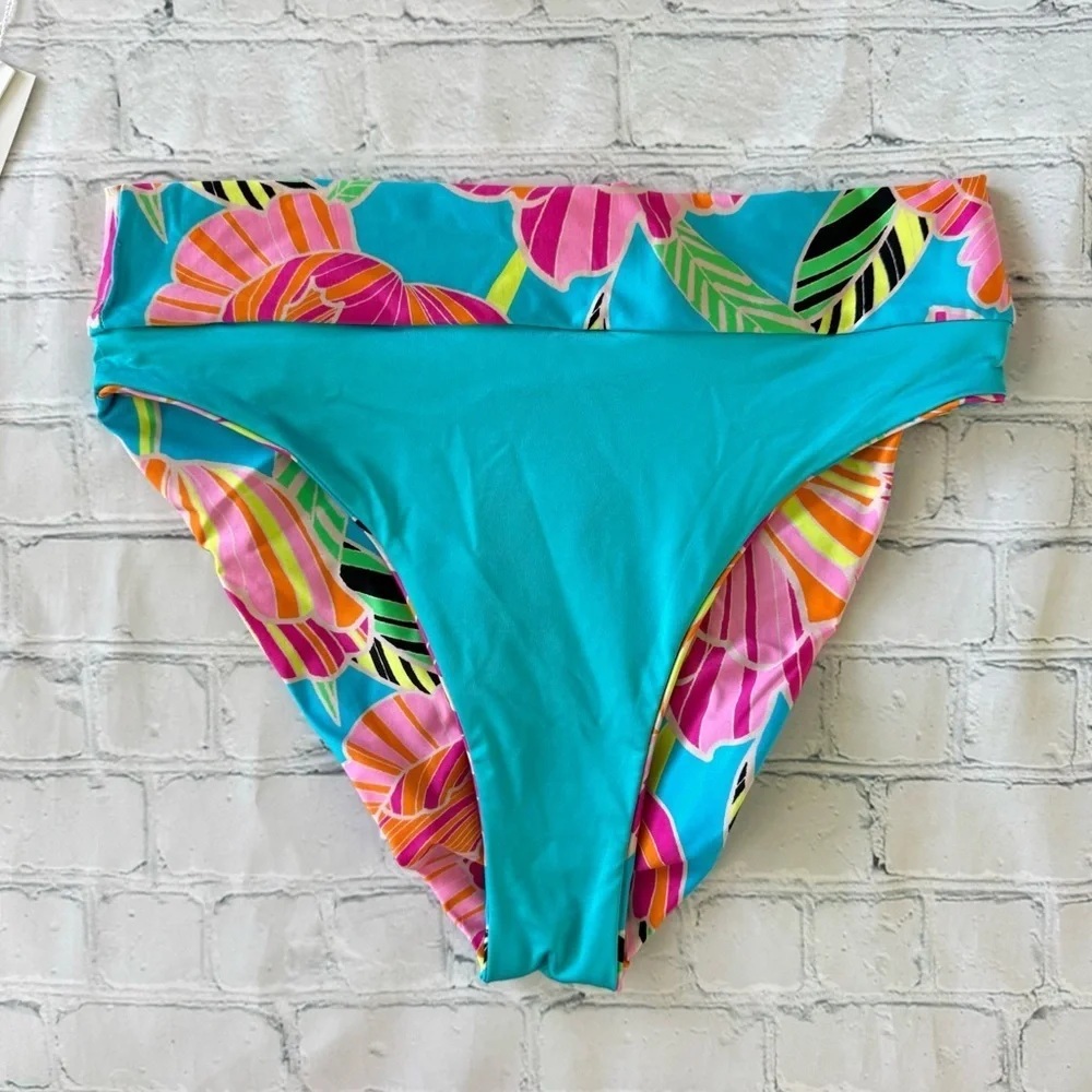 NWT Trina Turk Blue and Pink Bikini Set 2 piece Vibrant Swimwear size 10 - Picture 5 of 8